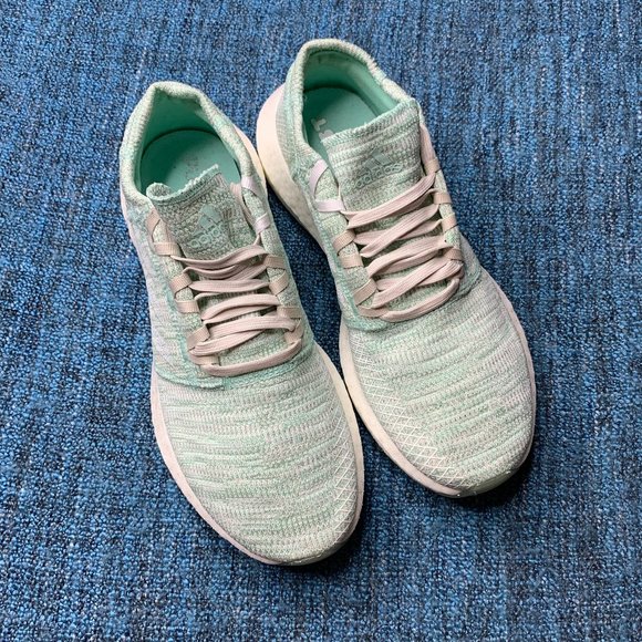 Adidas Pureboost Go Clear Mint Lace Up Low Top Running Shoes - Picture 2 of 8
